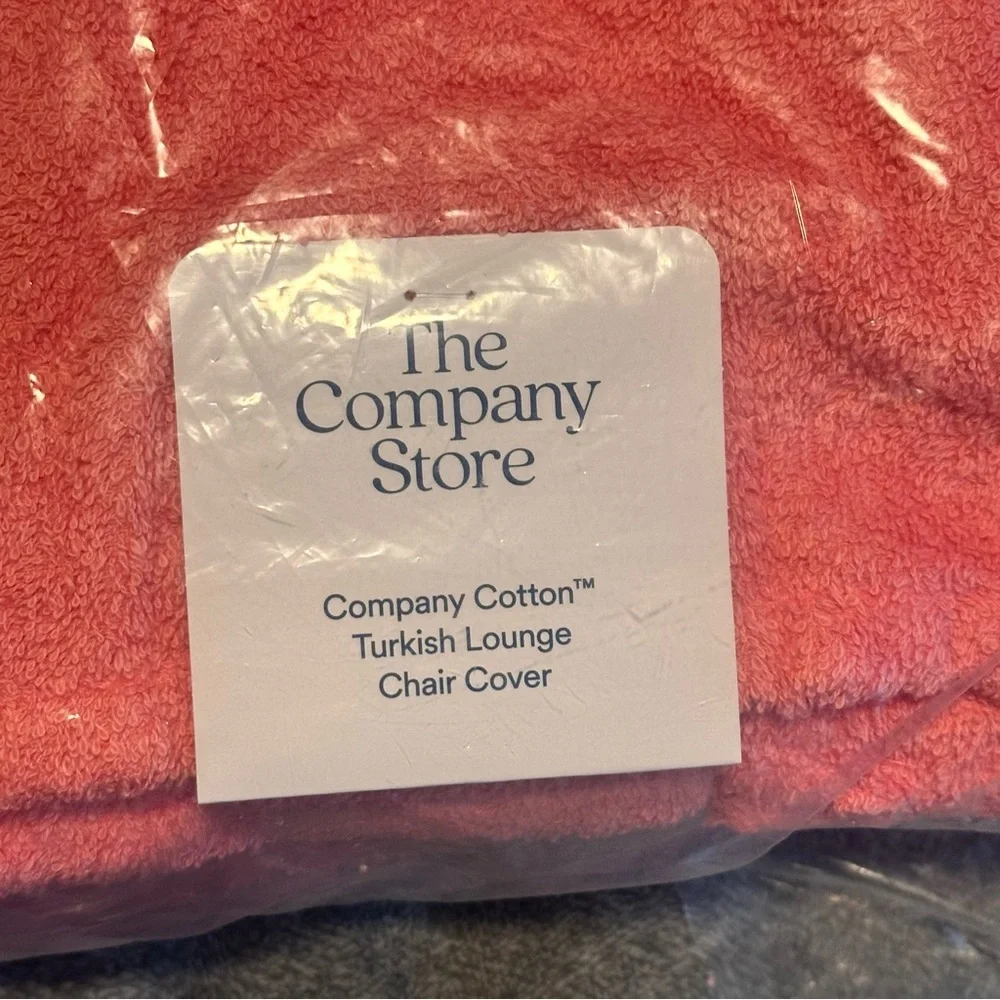 Company Store Turkish Cotton lounge chair cover beach towel coral pink 30x90”